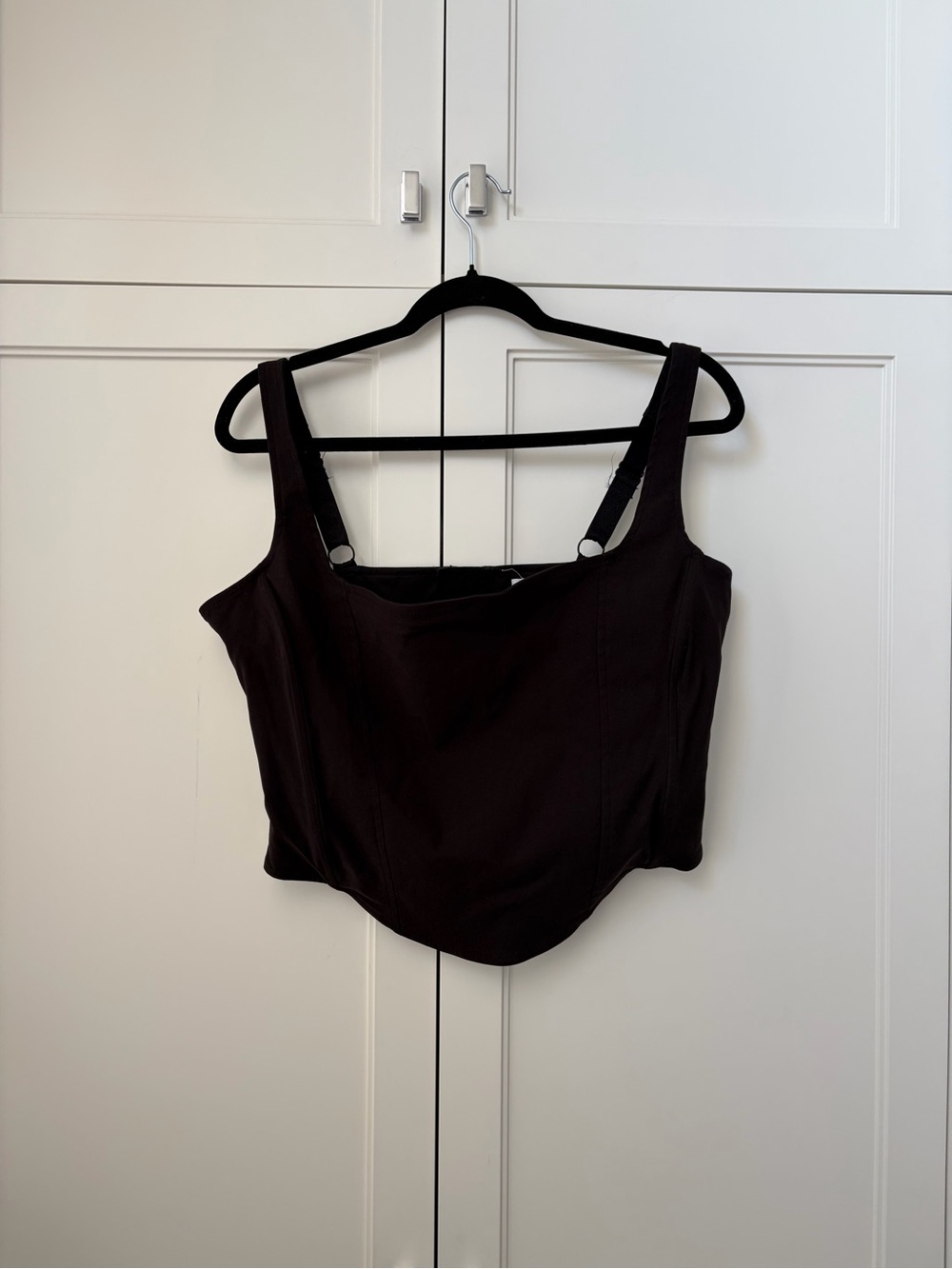 Garage Black Square-Neck Adjustable Bustier